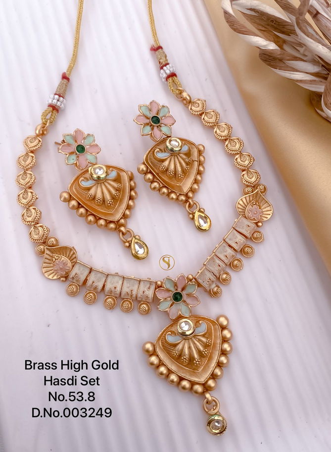 52 BH Matte Brass High Gold Hasadi Set Wholesale Shop In Surat
